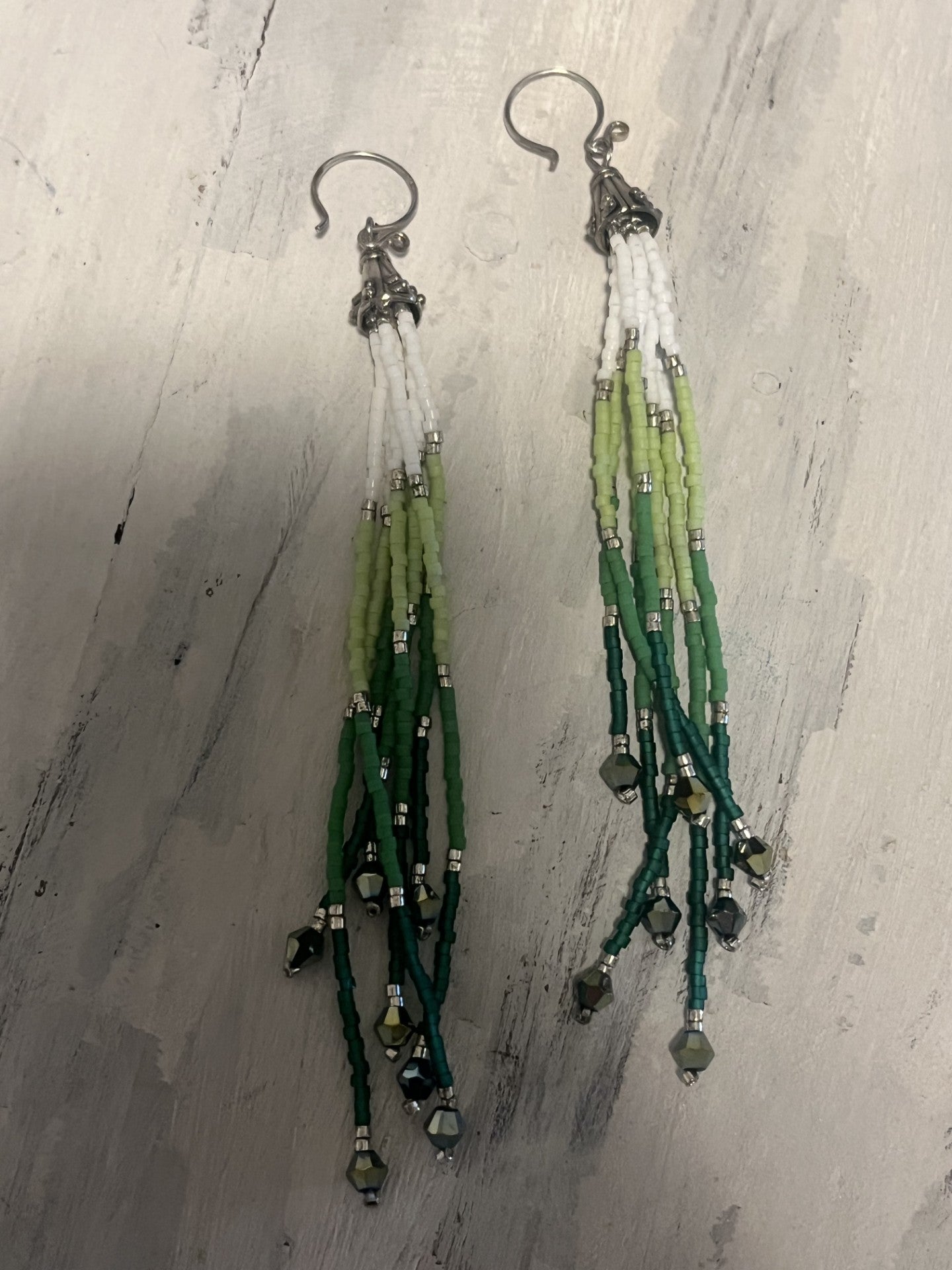 Enchanted Green Tassel Earrings