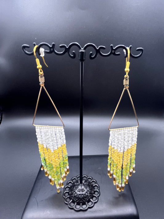 Triangle Fields Fringe Earrings