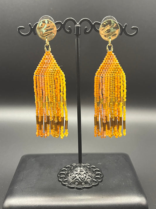 Golden Sun Fringe Earring