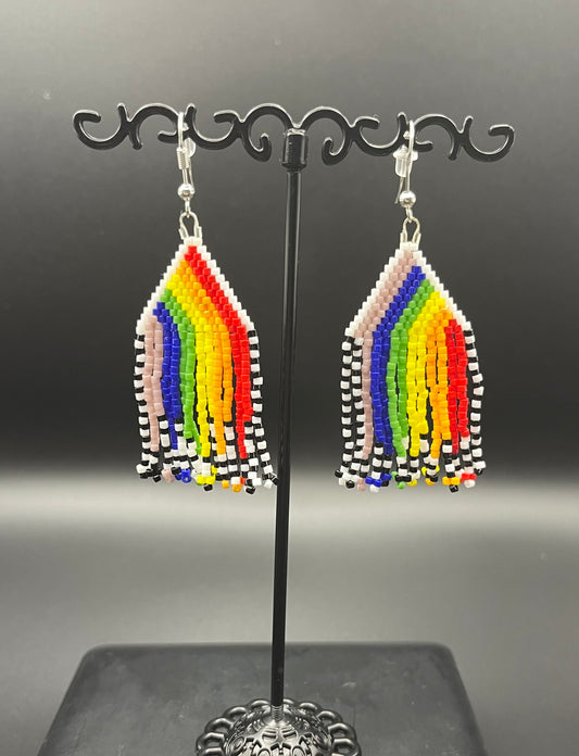 Rainbow Rows Fringe Earring