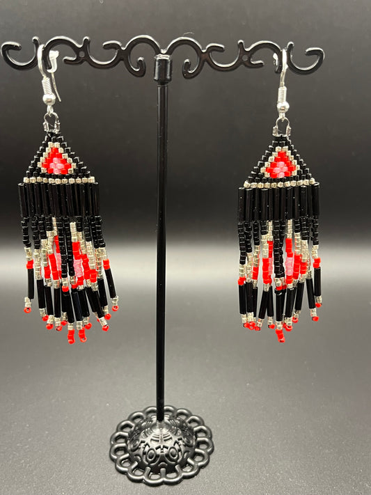 Bold and Black Fringe Earrings